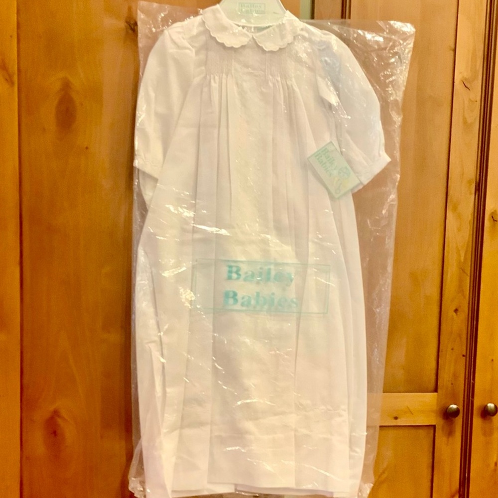 NWT Heirloom White Christening Gown 9/12M.Intricate embroidery and very detailed